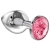 Большая серебристая анальная пробка Diamond Pink Sparkle Large с розовым кристаллом - 8 см. - Lola Games - купить с доставкой в Костроме
