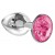 Малая серебристая анальная пробка Diamond Pink Sparkle Small с розовым кристаллом - 7 см. - Lola Games - купить с доставкой в Костроме