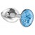 Малая серебристая анальная пробка Diamond Light blue Sparkle Small с голубым кристаллом - 7 см. - Lola Games - купить с доставкой в Костроме