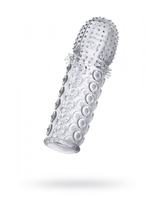 Прозрачная закрытая гелевая насадка - 13,5 см. - Toyfa Basic - в Костроме купить с доставкой