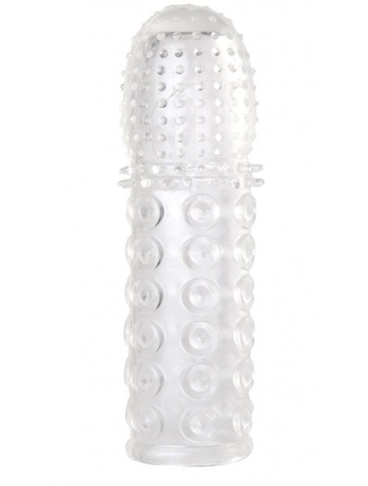 Прозрачная закрытая гелевая насадка - 13,5 см. - Toyfa Basic - в Костроме купить с доставкой