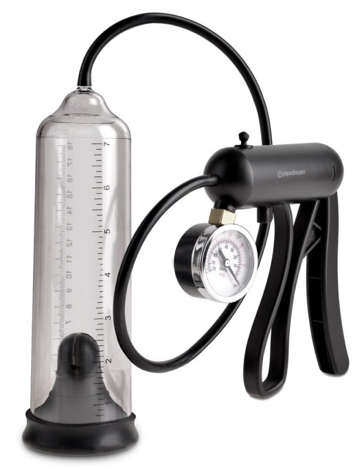Вакуумная мужская помпа с датчиком давления Pro-Gauge Power Pump - Pipedream - в Костроме купить с доставкой