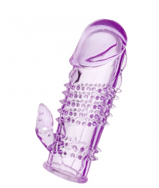 Фиолетовая насадка с коготком и шипами - 13 см. - Toyfa Basic - в Костроме купить с доставкой