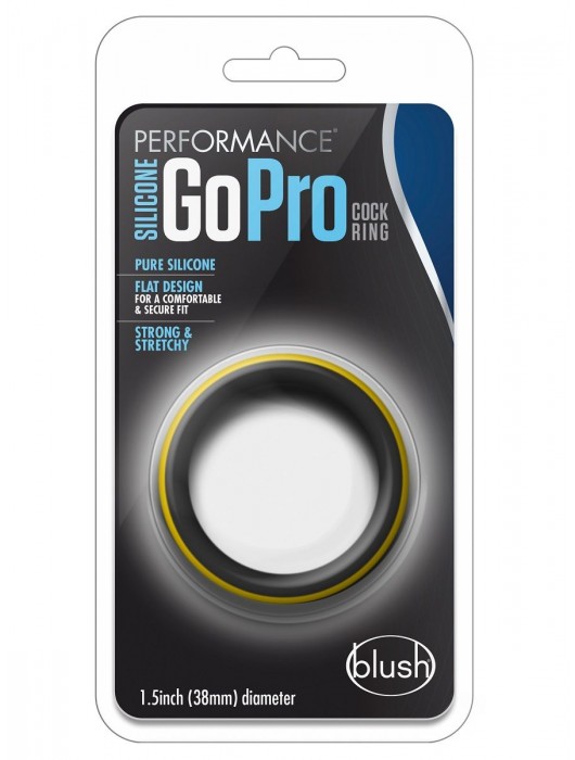 Черно-желтое силиконовое эрекционное кольцо Silicone Go Pro Cock Ring - Blush Novelties - в Костроме купить с доставкой