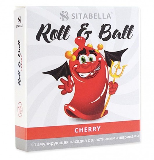 Стимулирующий презерватив-насадка Roll   Ball Cherry - Sitabella - купить с доставкой в Костроме