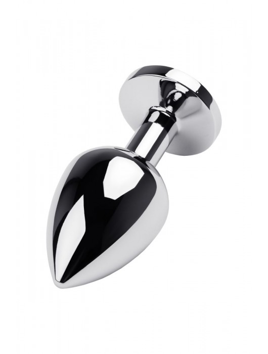 Серебристая коническая анальная пробка с красным кристаллом - 8 см. - ToyFa - купить с доставкой в Костроме