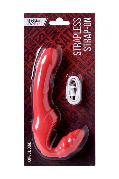 Красный безремневой страпон с вибрацией - ToyFa - купить с доставкой в Костроме