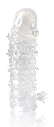 Закрытая прозрачная рельефная насадка Crystal sleeve - 13 см. - Erowoman-Eroman - в Костроме купить с доставкой