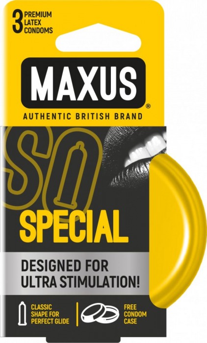 Презервативы с точками и рёбрами в железном кейсе MAXUS Special - 3 шт. - Maxus - купить с доставкой в Костроме