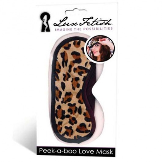 Леопардовая маска на глаза Peek-a-Boo - Lux Fetish - купить с доставкой в Костроме