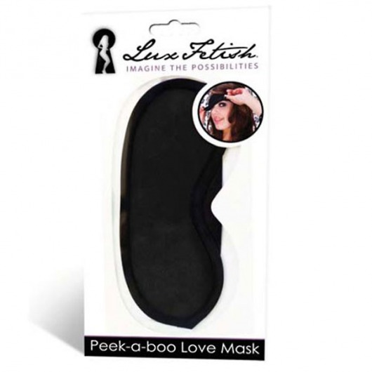 Черная маска на глаза Peek-a-Boo - Lux Fetish - купить с доставкой в Костроме