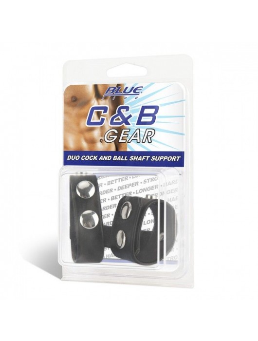 Двойной поддерживаюший ремень для пениса с заклепками - BlueLine - купить с доставкой в Костроме