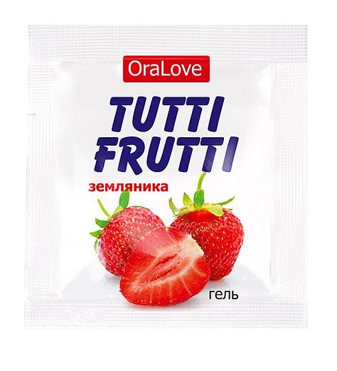Пробник гель-смазки Tutti-frutti с земляничным вкусом - 4 гр. - Биоритм - купить с доставкой в Костроме