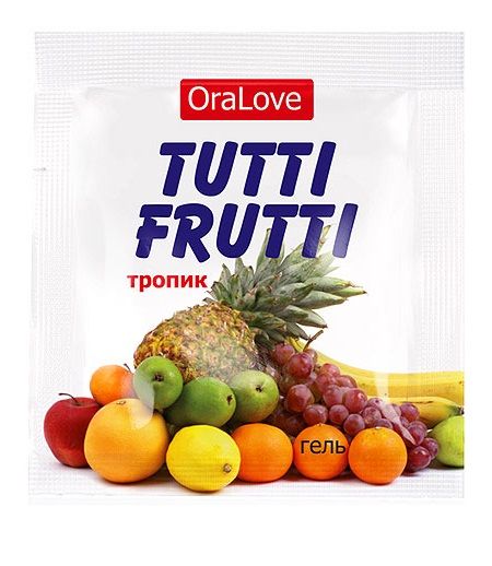 Пробник гель-смазки Tutti-frutti со вкусом тропических фруктов - 4 гр. - Биоритм - купить с доставкой в Костроме
