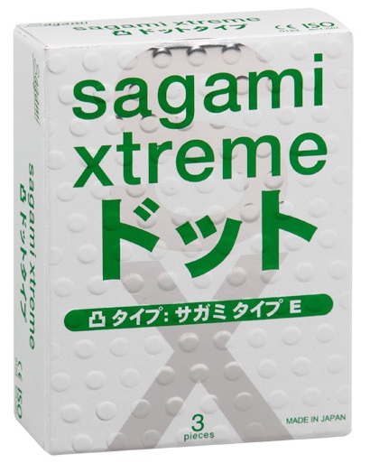 Презервативы Sagami Xtreme SUPER DOTS с точками - 3 шт. - Sagami - купить с доставкой в Костроме