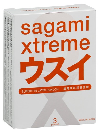 Ультратонкие презервативы Sagami Xtreme SUPERTHIN - 3 шт. - Sagami - купить с доставкой в Костроме