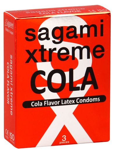 Ароматизированные презервативы Sagami Xtreme COLA - 3 шт. - Sagami - купить с доставкой в Костроме