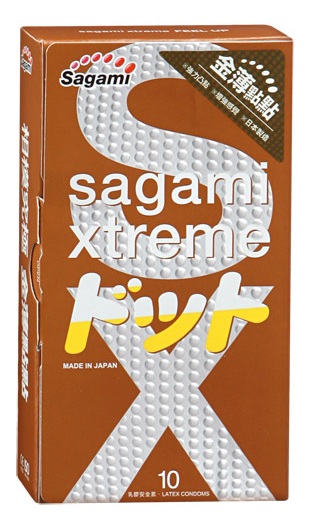 Презервативы Sagami Xtreme FEEL UP с точечной текстурой и линиями прилегания - 10 шт. - Sagami - купить с доставкой в Костроме