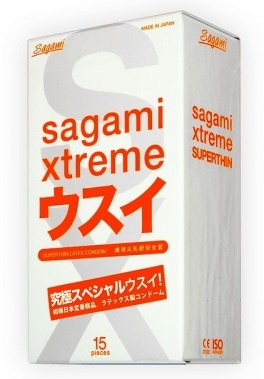 Ультратонкие презервативы Sagami Xtreme SUPERTHIN - 15 шт. - Sagami - купить с доставкой в Костроме
