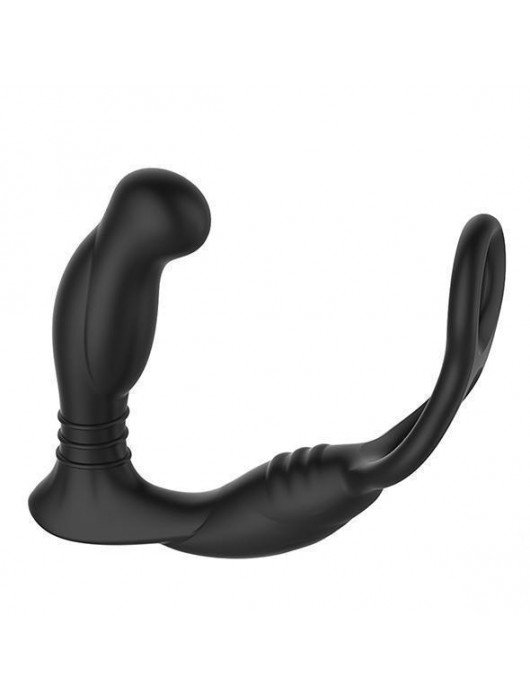 Черная анальная пробка NEXUS SIMUL8 с фиксацией на теле кольцами - Nexus Range - в Костроме купить с доставкой