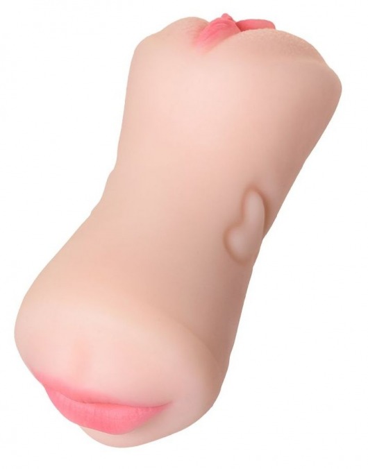 Телесный двусторонний мастурбатор Pretty Mouth - ротик и вагина - ToyFa - в Костроме купить с доставкой