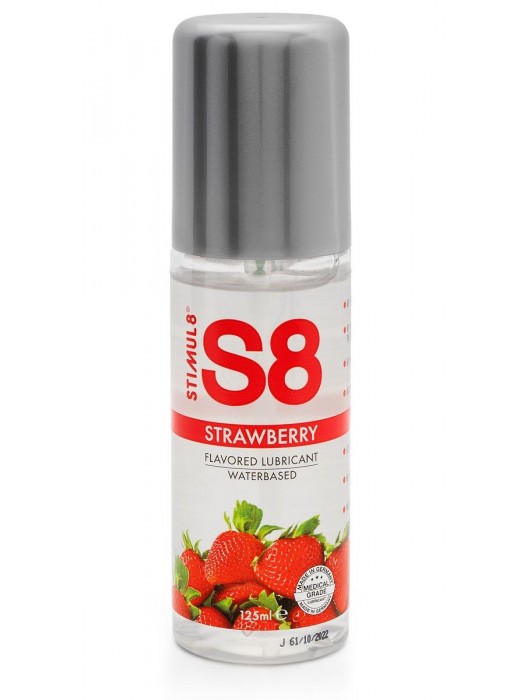Смазка на водной основе S8 Flavored Lube со вкусом клубники - 125 мл. - Stimul8 - купить с доставкой в Костроме
