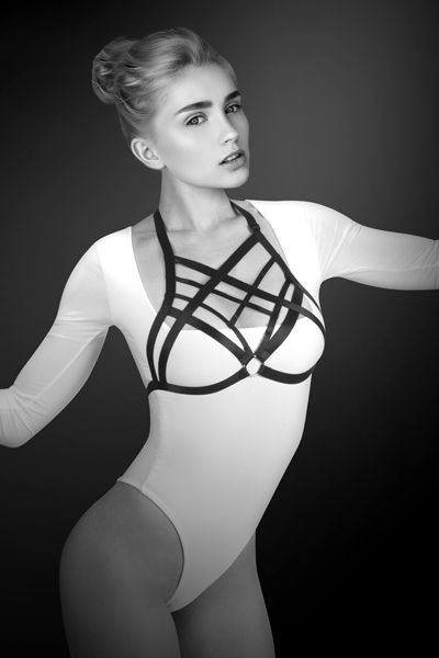 Черная упряжь на грудь Clara - Bijoux Pour Toi - купить с доставкой в Костроме