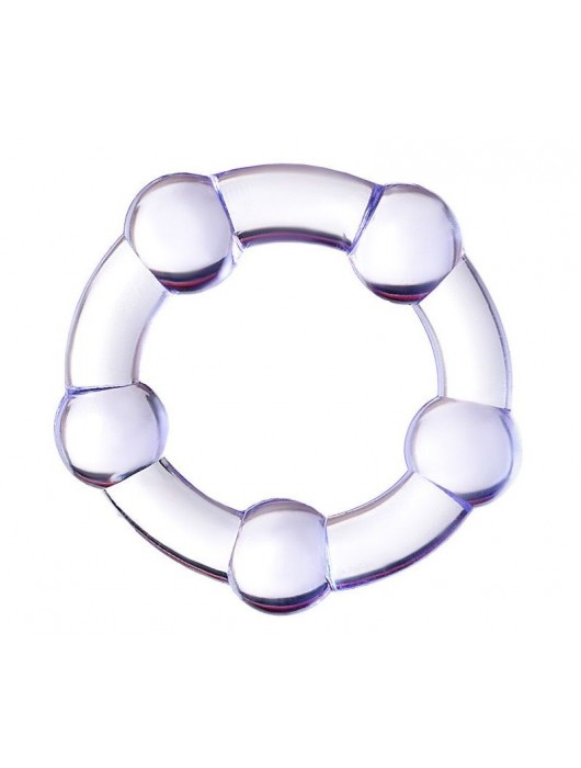 Фиолетовое эрекционное кольцо на пенис с бусинами - Штучки-дрючки - в Костроме купить с доставкой