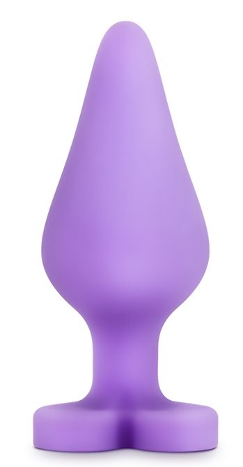 Фиолетовая анальная пробка Naughty Candy Heart Do Me Now - 8,9 см. - Blush Novelties - купить с доставкой в Костроме