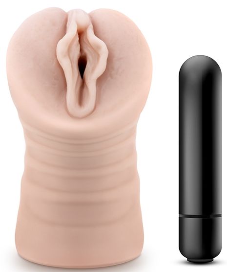 Телесный мастурбатор-вагина с вибропулей Ashley - Blush Novelties - в Костроме купить с доставкой