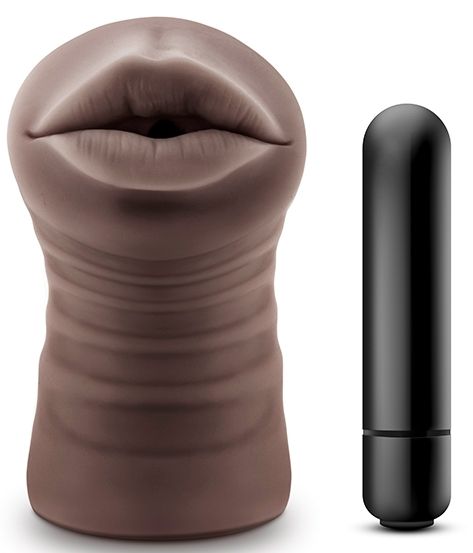 Коричневый мастурбатор-ротик Heather - Blush Novelties - в Костроме купить с доставкой