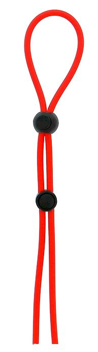 Красное лассо на пенис с двумя бусинами STRETCHY LASSO CAGE - Dream Toys - в Костроме купить с доставкой