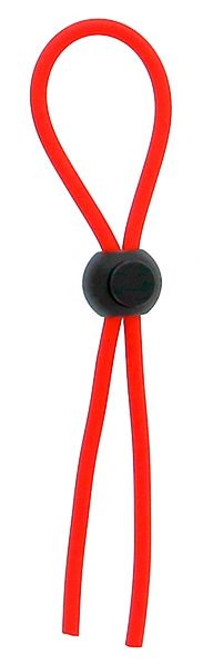Красное эрекционное лассо с одной бусиной-утяжкой STRETCHY THIN LASSO - Dream Toys - в Костроме купить с доставкой