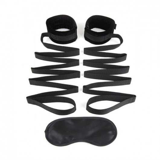 Чёрные манжеты для фиксации на кровати Bondage Bed Strap - Lux Fetish - купить с доставкой в Костроме