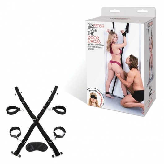 Чёрный набор для фиксации у двери - Lux Fetish - купить с доставкой в Костроме