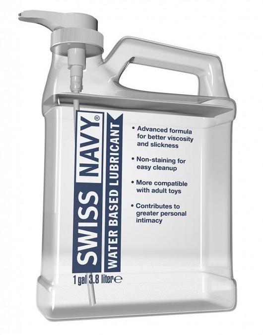 Канистра лубриканта Swiss Navy Water Based Lube на водной основе - 3,8 л. - Swiss navy - купить с доставкой в Костроме