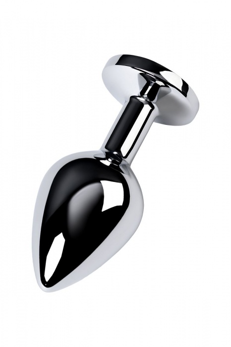 Серебристая конусовидная анальная пробка с голубым кристаллом - 8 см. - ToyFa - купить с доставкой в Костроме