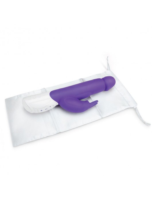 Фиолетовый перезаряжаемый вибратор с клиторальным стимулятором - 25 см. - Rabbit Essentials