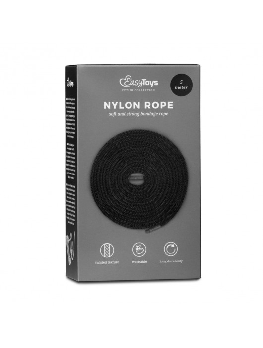 Черная веревка для бондажа Easytoys Bondage Rope - 5 м. - Easy toys - купить с доставкой в Костроме