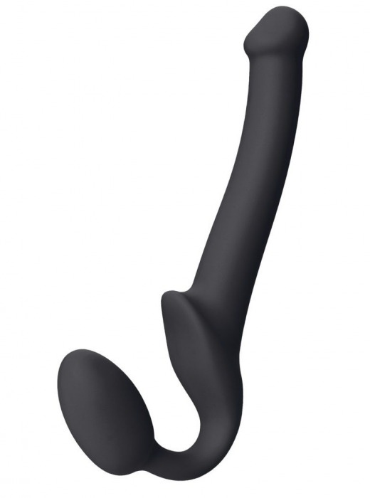 Черный безремневой страпон Silicone Bendable Strap-On S - Strap-on-me - купить с доставкой в Костроме