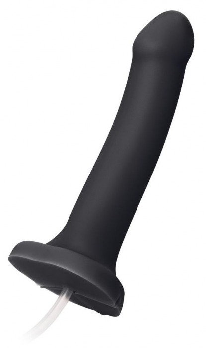 Черный фаллос с имитацией эякуляции Silicon Cum Dildo L - 19,6 см. - Strap-on-me - купить с доставкой в Костроме