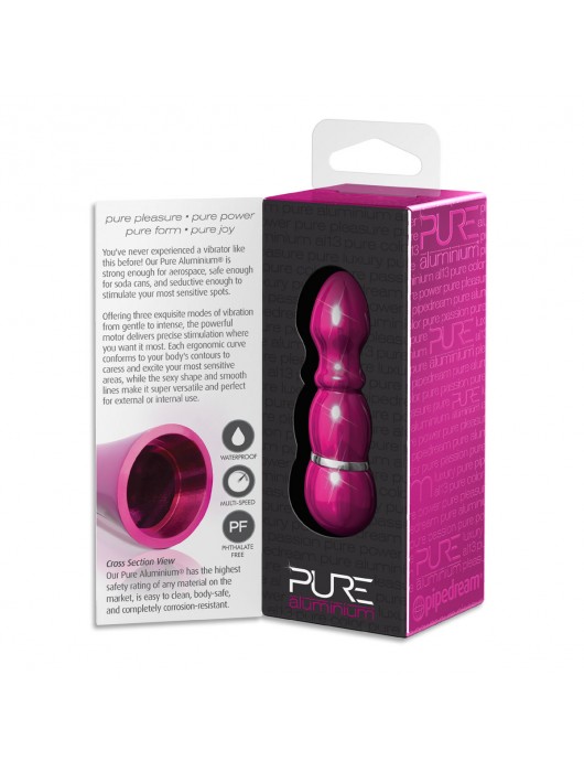 Алюминиевый рельефный вибратор PINK SMALL - 7,5 см. - Pipedream