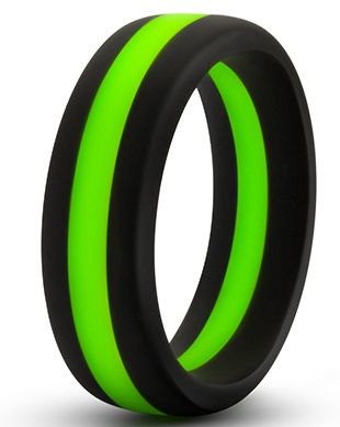 Черно-зеленое эрекционное кольцо Silicone Go Pro Cock Ring - Blush Novelties - в Костроме купить с доставкой