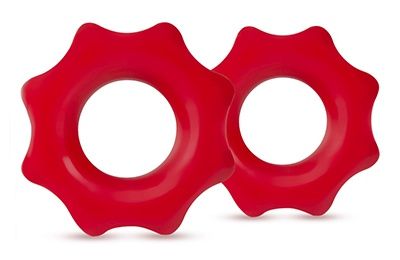 Набор из 2 красных фигурных эрекционных колец NUTZ - Blush Novelties - в Костроме купить с доставкой