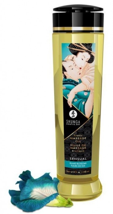 Массажное масло Sensual с цветочным ароматом - 240 мл. - Shunga - купить с доставкой в Костроме