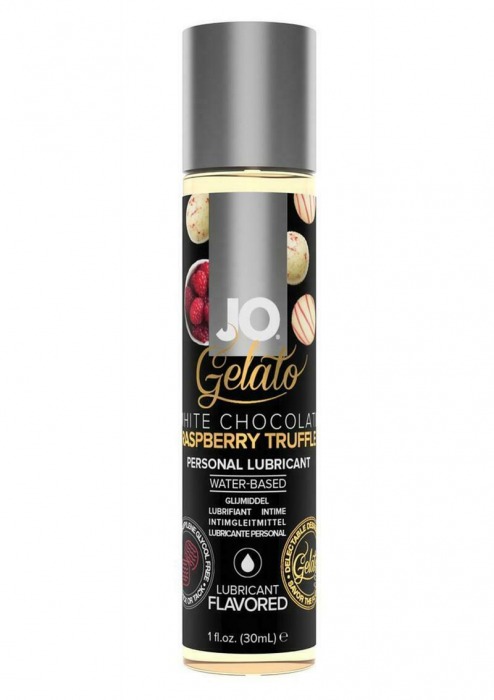 Лубрикант с ароматом трюфелей из белого шоколада и малины JO GELATO WHITE CHOCOLATE RASPBERRY TRUFFLE - 30 мл. - System JO - купить с доставкой в Костроме