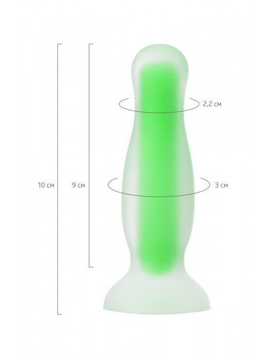 Зеленая, светящаяся в темноте анальная втулка Victor Glow - 10 см. - ToyFa