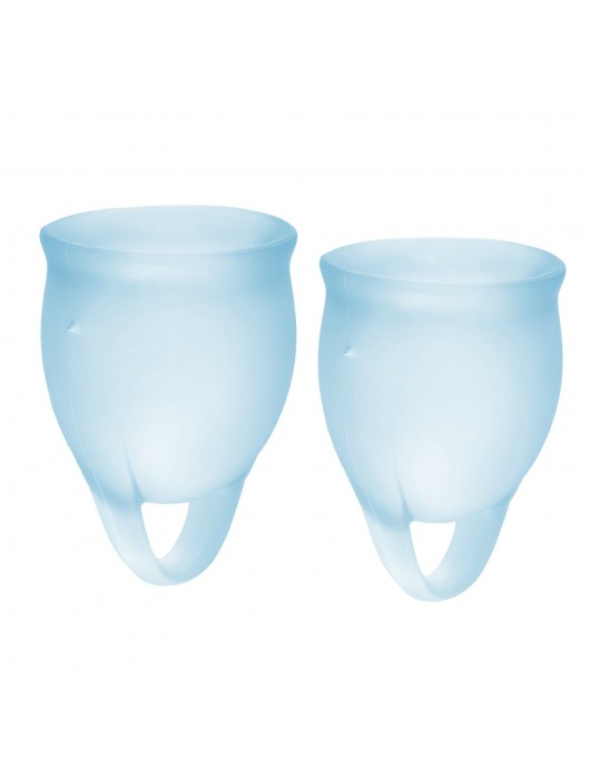 Набор голубых менструальных чаш Feel confident Menstrual Cup - Satisfyer - купить с доставкой в Костроме