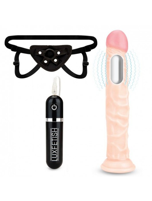 Регулируемые трусики с вибрирующей насадкой - 21 см. - Lux Fetish - купить с доставкой в Костроме