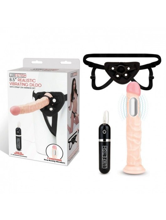 Регулируемые трусики с вибрирующей насадкой - 21 см. - Lux Fetish - купить с доставкой в Костроме